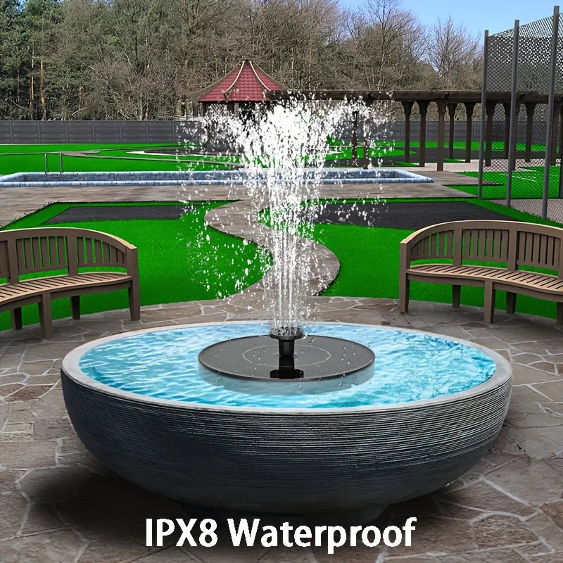 Solar-Powered Automatic Fountain with 6 Nozzle,for Blue Bird Bath for Gardens,Fish Tanks & Outdoor Use–for Continuous Water Flow