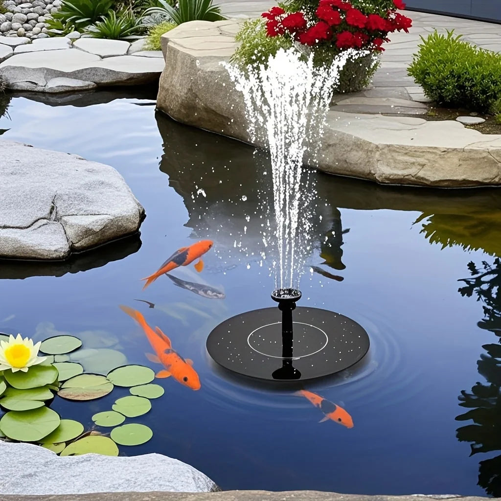 Solar-Powered Automatic Fountain with 6 Nozzle,for Blue Bird Bath for Gardens,Fish Tanks & Outdoor Use–for Continuous Water Flow