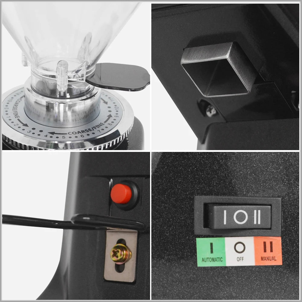 Commercial LED Screen Espresso Grinder 64mm Burr Electric Coffee Grinder Machine