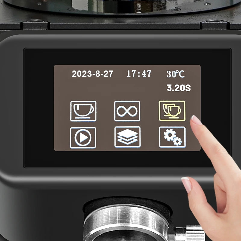 90mm Titanium Flat Burr Commercial Coffee Grinder Electric Digital Control Coffee Bean Grinders for Espresso