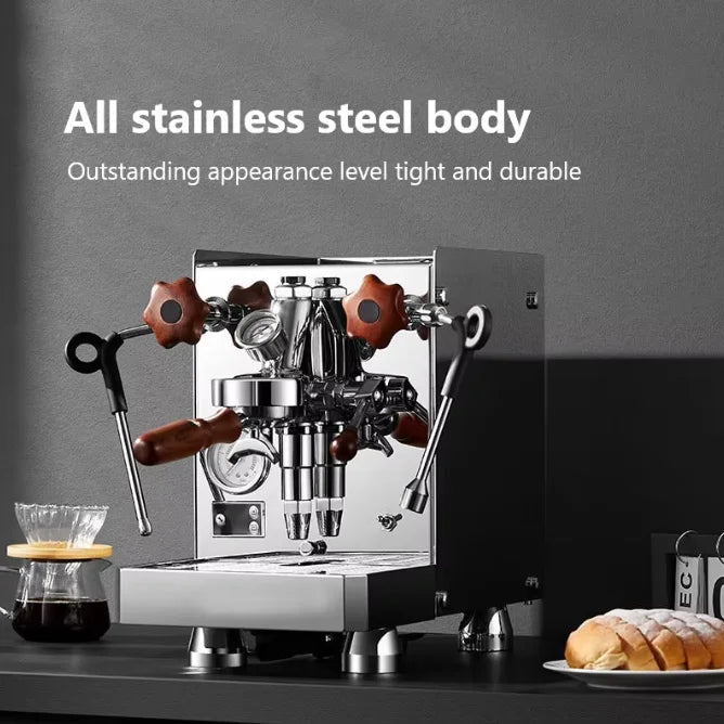 Professional Commercial Semi-Automatic Electric 15 Bar Stainless Steel Vibration Pump Brew System Espresso Machine for Hotel