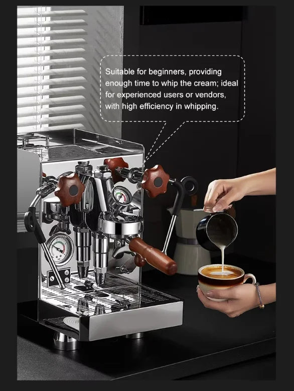 Professional Commercial Semi-Automatic Electric 15 Bar Stainless Steel Vibration Pump Brew System Espresso Machine for Hotel