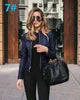 Autumn Women's PU Leather Jacket Hot Selling New Product with Zipper Stand Collar Long Sleeve Solid Pattern Short Length Coat
