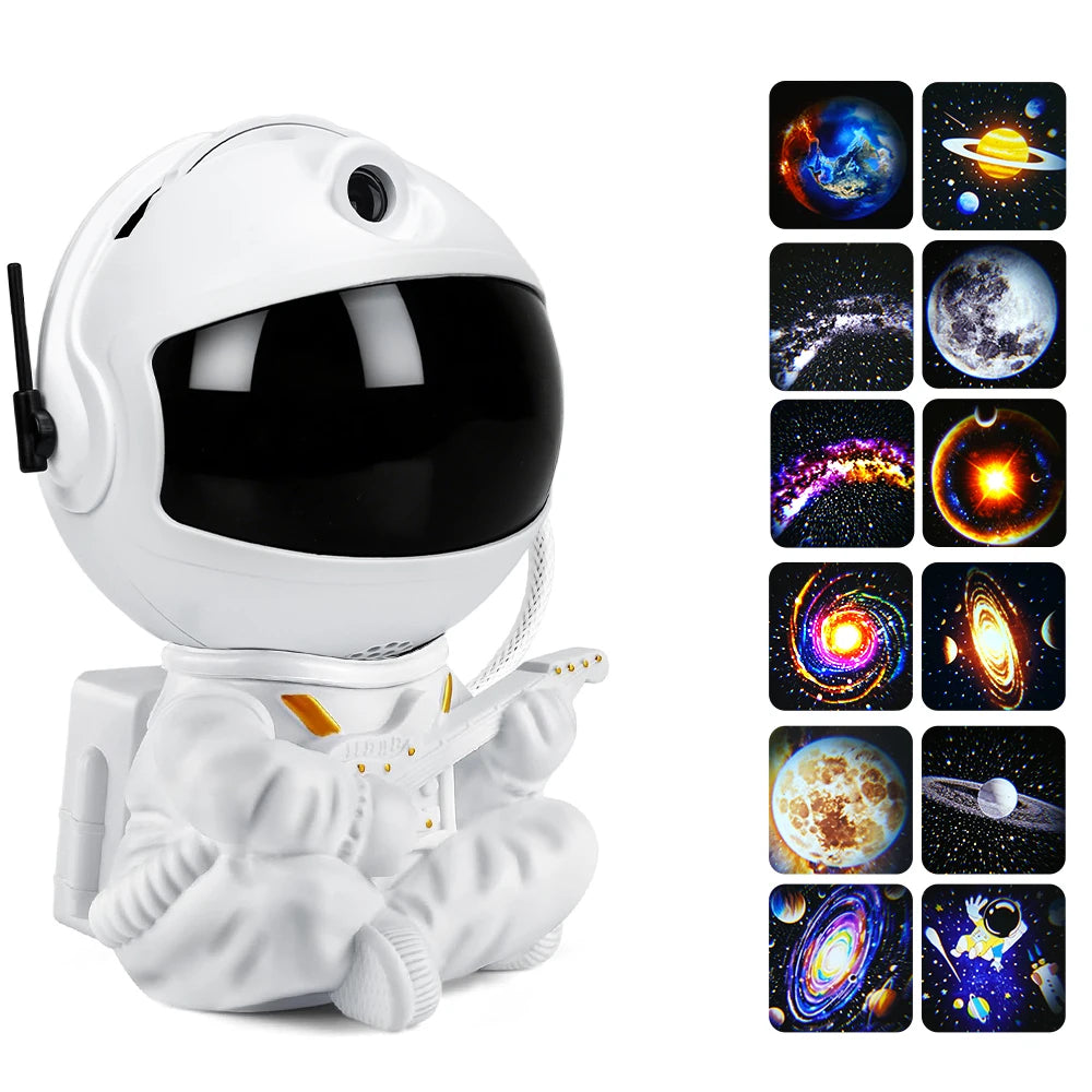 Astronaut Starry Sky Projector with 12 Films Night Light Star Projector LED Astronaut Lamp Galaxy Projector for Bedroom Playroom