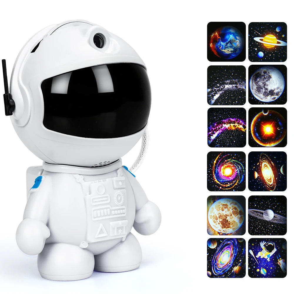 Astronaut Starry Sky Projector with 12 Films Night Light Star Projector LED Astronaut Lamp Galaxy Projector for Bedroom Playroom