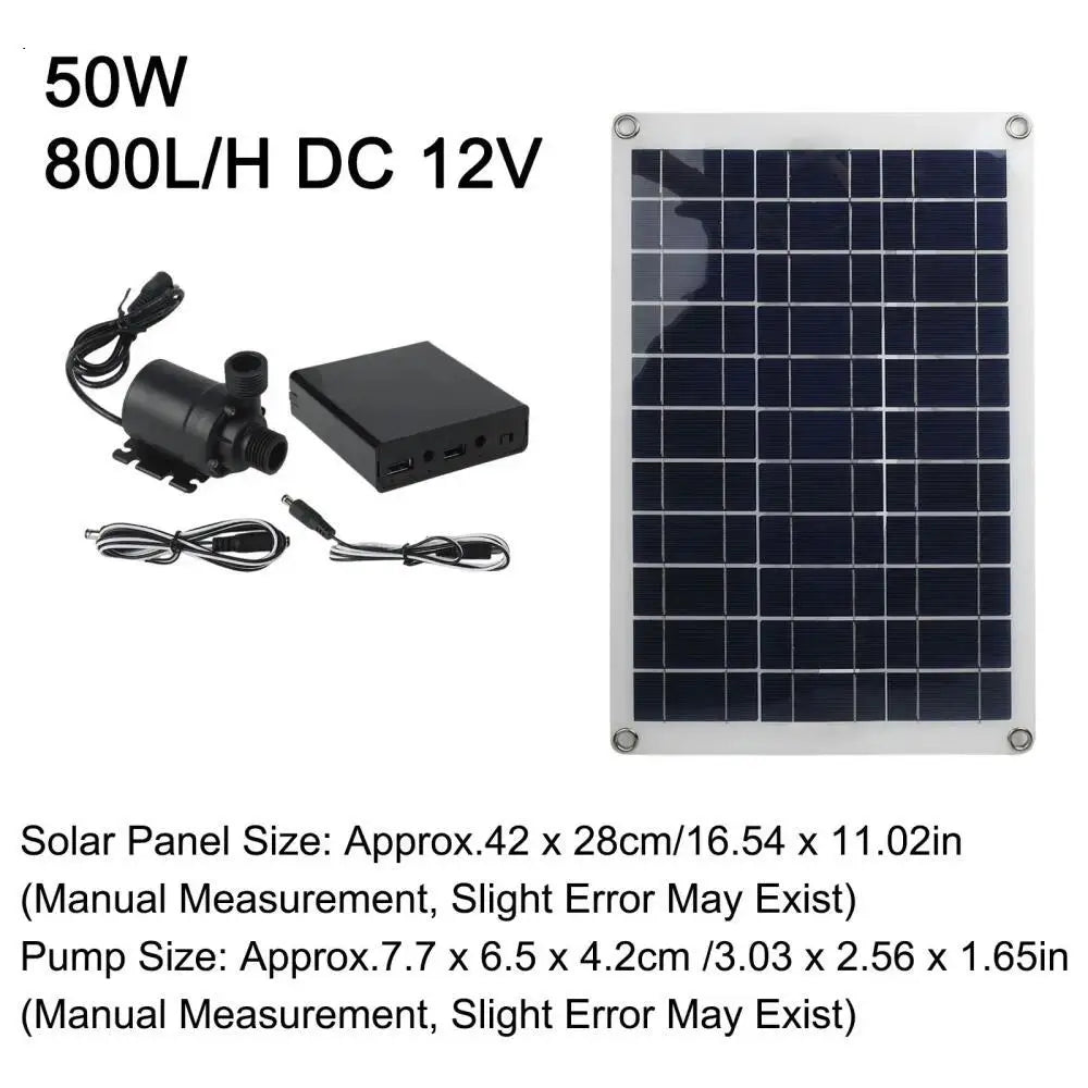 50W Solar Water Pump Low Noise Solar Fountain with Battery Backup for Continuous Operation solar pump basin for Garden and Pond