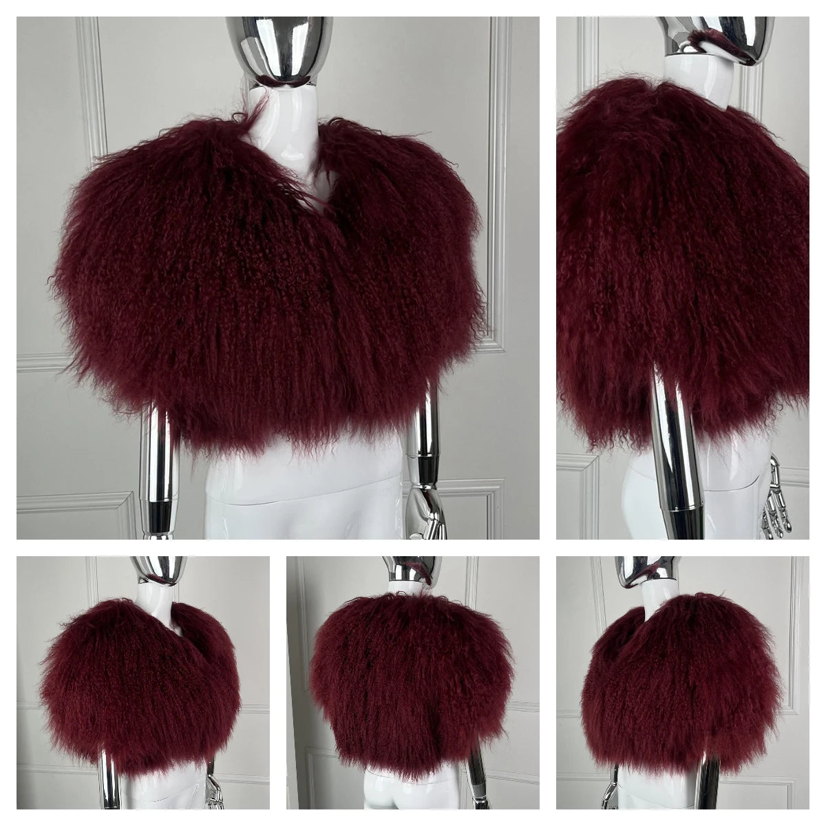 Short Mongolian Fur Coat Poncho For Woman Cropped Fur Jacket Luxury Warm New Arrivals Women's Sheepskin Coat