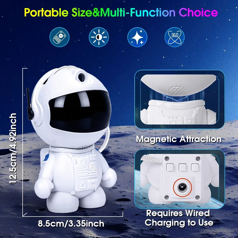 Astronaut Starry Sky Projector with 12 Films Night Light Star Projector LED Astronaut Lamp Galaxy Projector for Bedroom Playroom