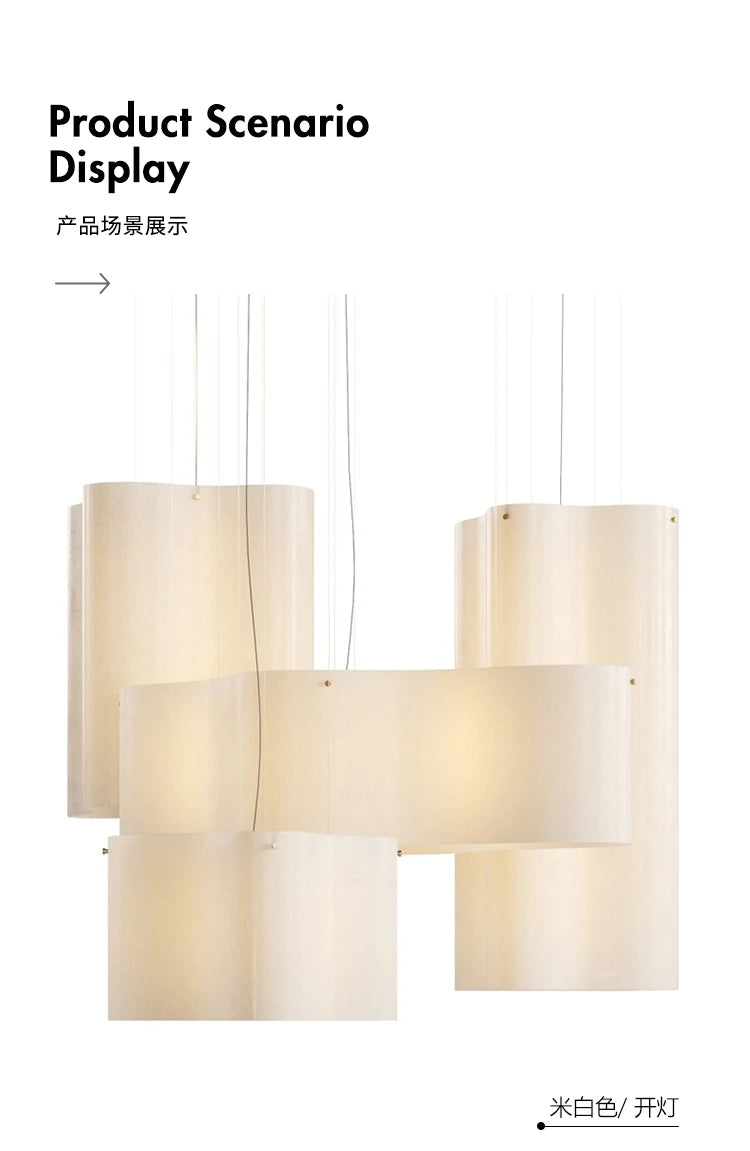 Nuvola Cloud Lampada a sospensione Designer Lampada in tessuto curvo fatta a mano Novità Camera da letto Comodino Caffetteria Ristorante Salotto Wabi Sabi Light