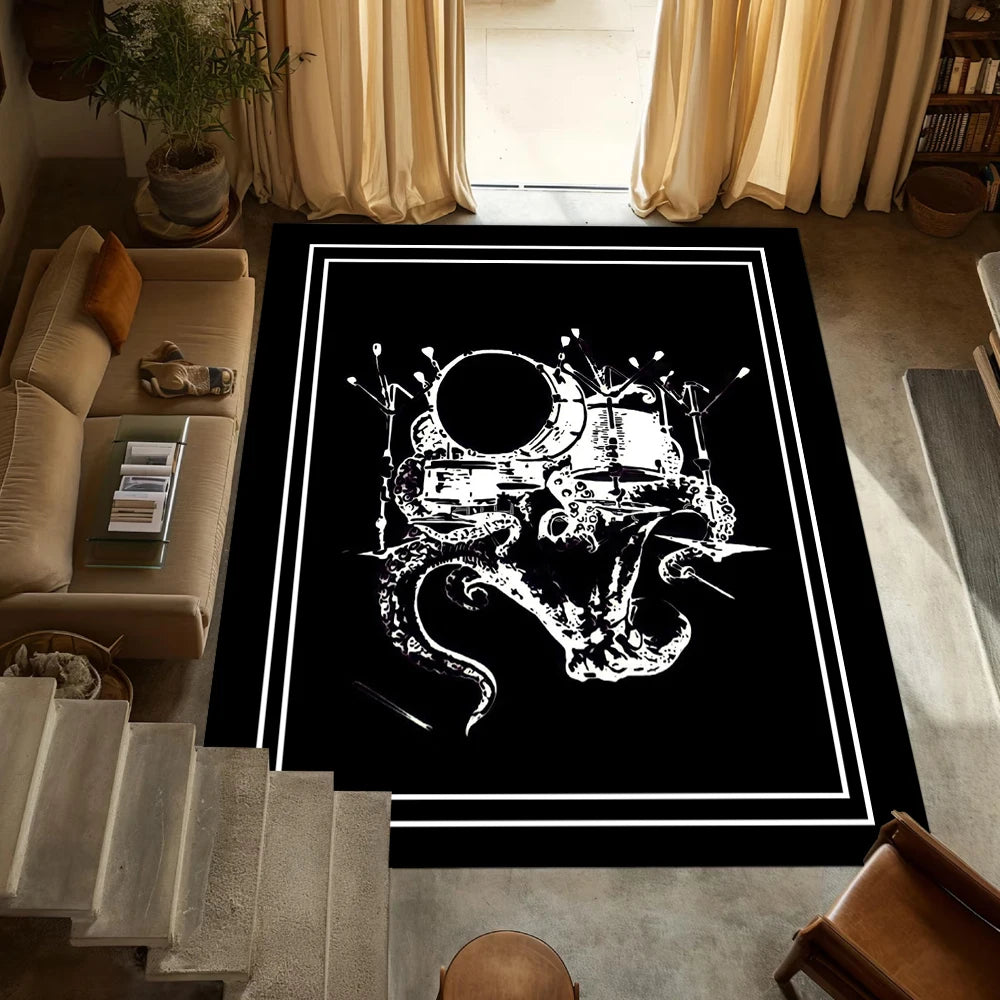 Drum Carpet, Electric Drum Mat Jazz Drum Soundproofing Electronic Drum Carpet Mat Black Musical Instrument Home Decoration Rug