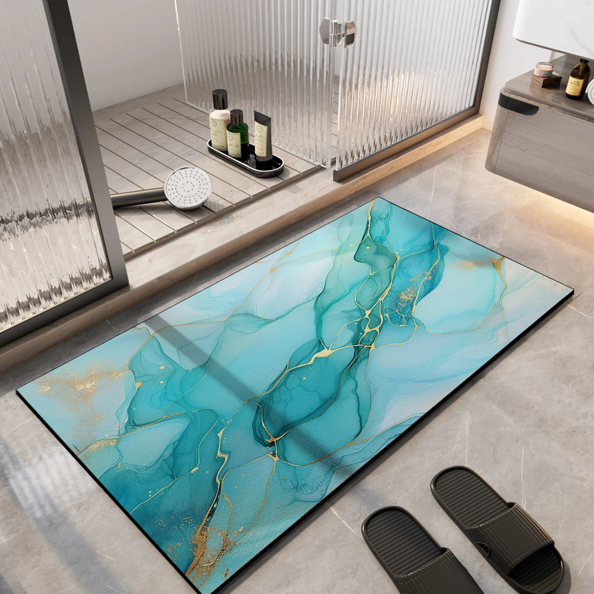 Diatomaceous Earth Bath Mat Absorbent Bathroom Rug Non Slip Foot Mats Quick Dry Shower Floor Pad Toilet Carpet Washable