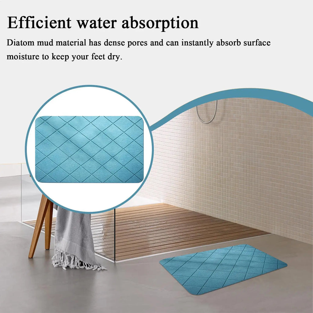Anti-slip Diatomite Stone Bath Mat Diatom Mud Soft Mat Water Absorption Quick Drying Diatomite Stone Shower Mat Entryway Rugs