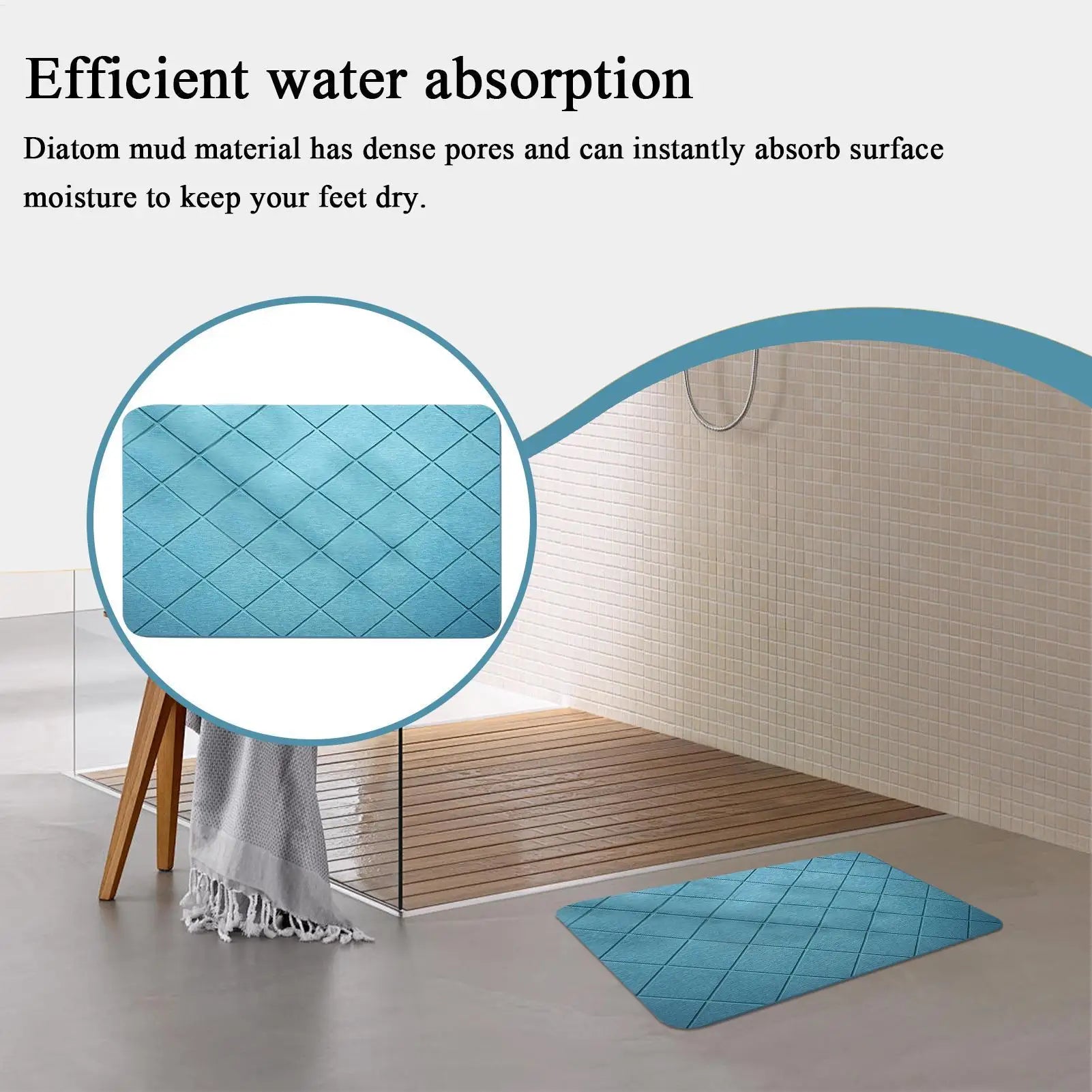 Anti-slip Diatomite Stone Bath Mat Diatom Mud Soft Mat Water Absorption Quick Drying Diatomite Stone Shower Mat Entryway Rugs