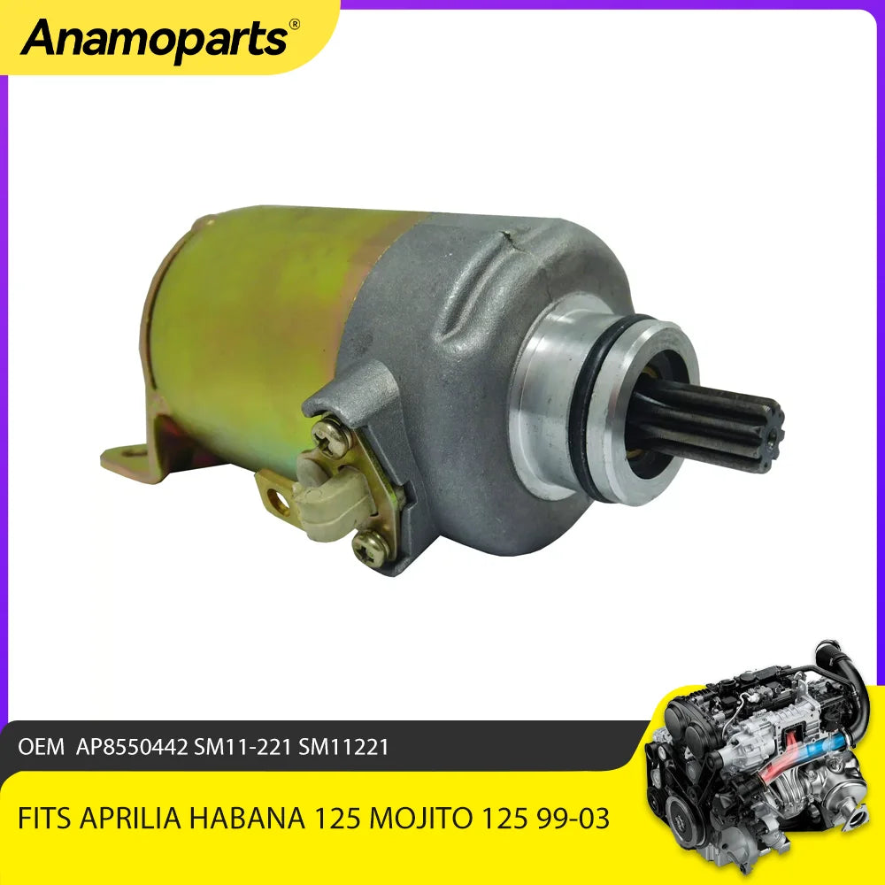 Moto Avviamento Motore Elettrico Avviamento Per 1995-2003 Aprilia Habana Mojito Cagiva Mitsuba Piaggio Avviamento 125 AP 8550442