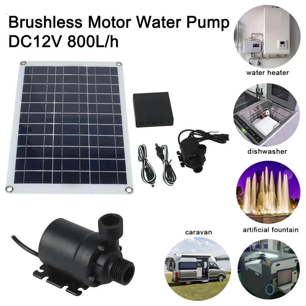 50W Solar Water Pump Low Noise Solar Fountain with Battery Backup for Continuous Operation solar pump basin for Garden and Pond