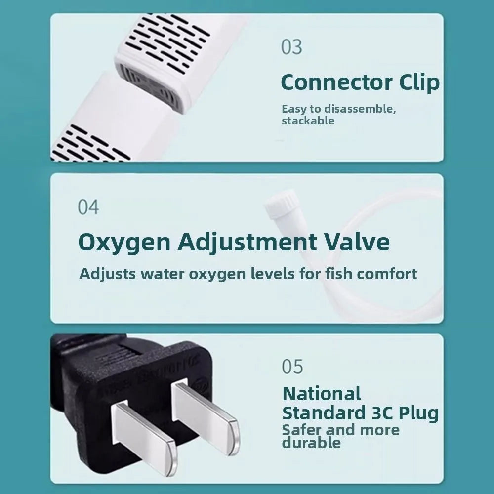 3 in 1 Aquarium Filter Pump Silent Operation Energy Efficient Submersible Filter Built-in Filter Plastic Water Filter Pump