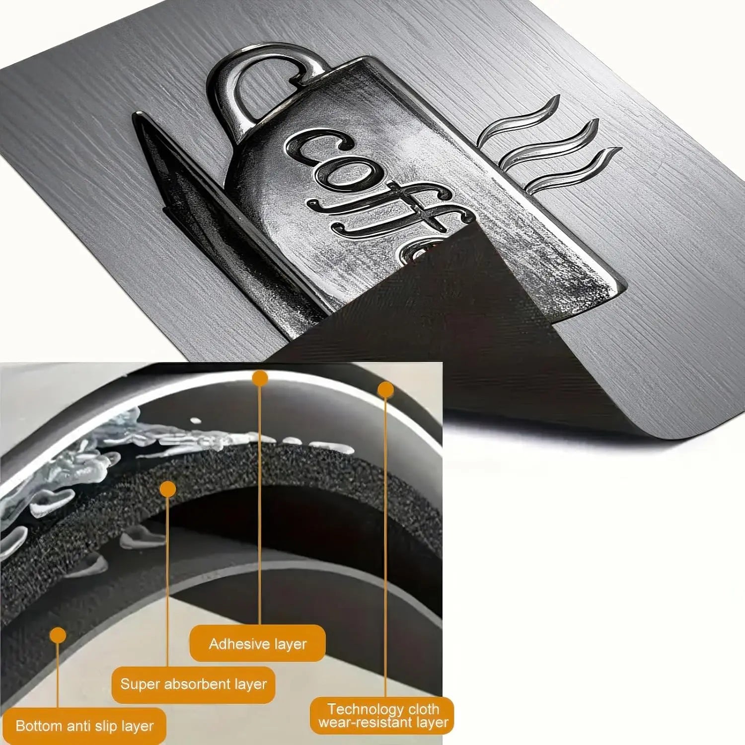 Coffee Cup Diatomite Stove Top Cover Heat Resistant Non Slip Protector Mat for Electric Cooktop Coffee Bar Sink Decor Pad