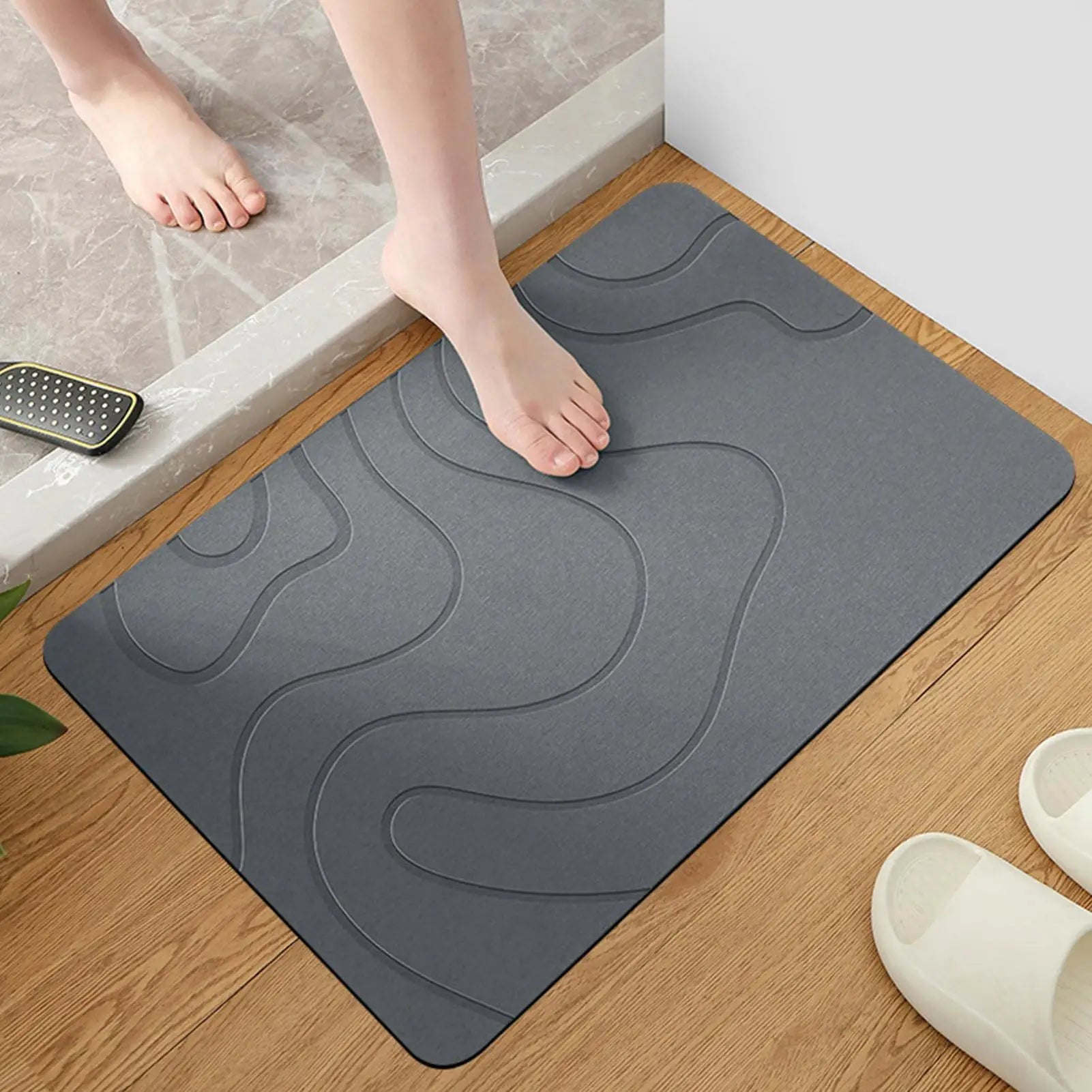 Diatomite Stone Bath Mat Toilet Door Non-slip Mat Quick Drying Diatomite Stone Shower Mat Entryway Rugs Indoor Non-Slip Washable