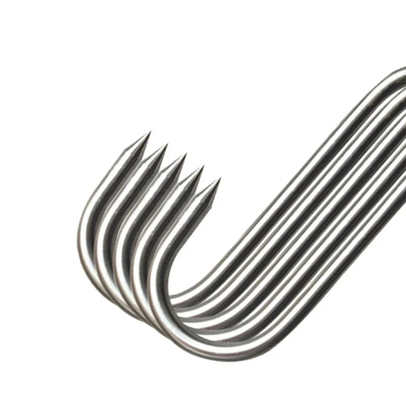 Ganci a S in acciaio inossidabile con punta affilata per utensili, appendiabiti per carne, ganci per appendere per macellaio, cucina, utensili da forno