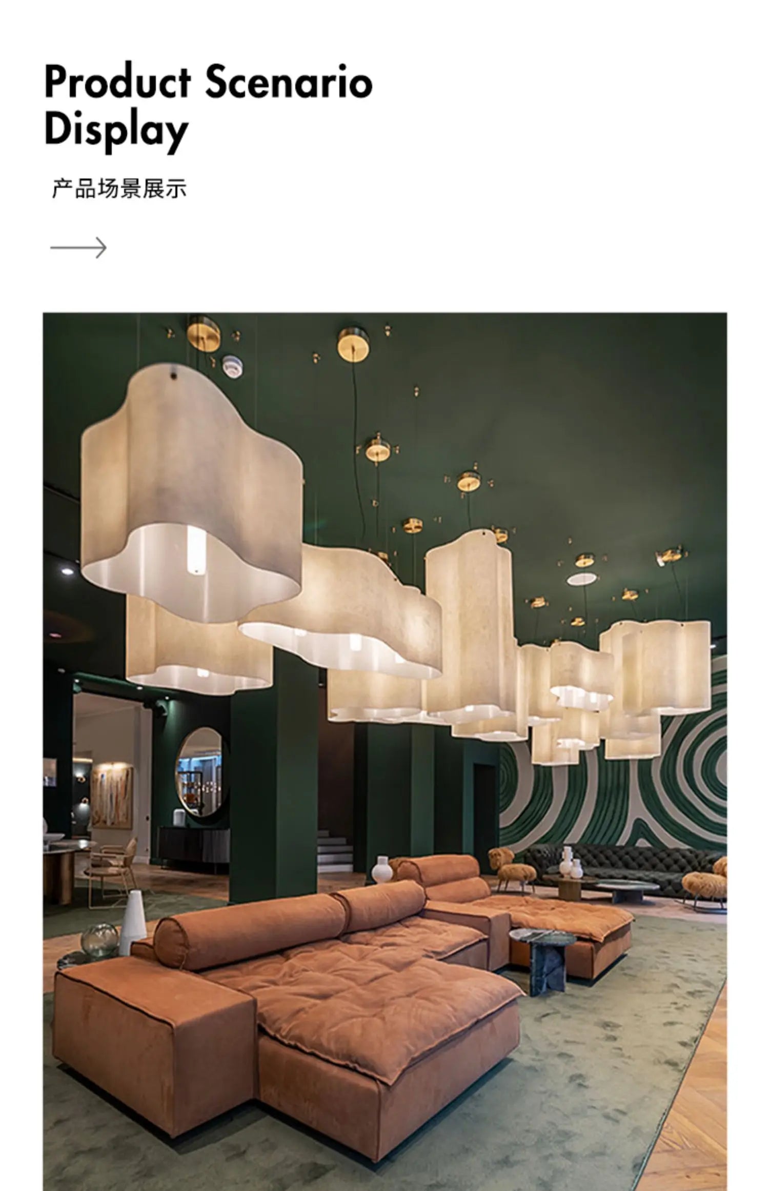 Nuvola Cloud Lampada a sospensione Designer Lampada in tessuto curvo fatta a mano Novità Camera da letto Comodino Caffetteria Ristorante Salotto Wabi Sabi Light