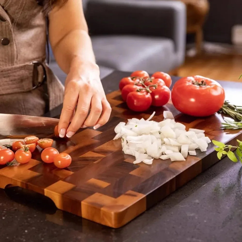Tagliere per giunzioni in legno di acacia a doppia faccia utilizzando tagliere a prova di muffa Tagliere rettangolare a prova di umidità per frutta