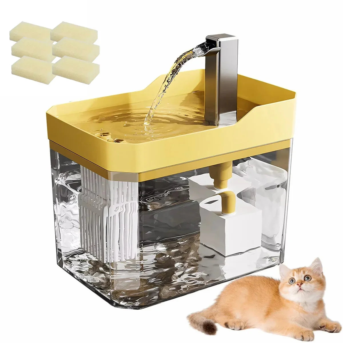 Automatic Cat Water Fountain 1.5L USB Powered Pet Drinker with Filter Pump Silent Circulating Water Dispenser for Cats Dogs