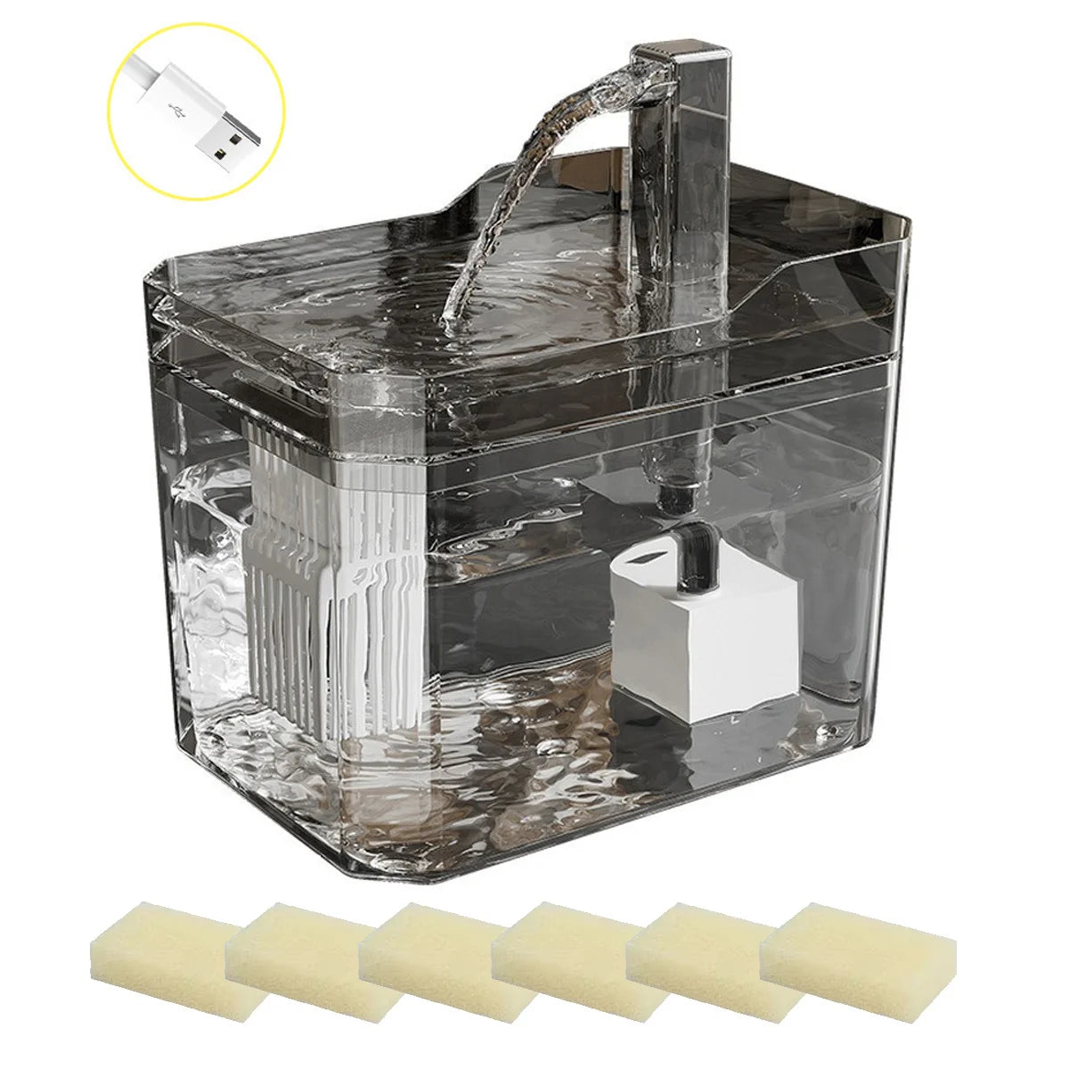 Automatic Cat Water Fountain 1.5L USB Powered Pet Drinker with Filter Pump Silent Circulating Water Dispenser for Cats Dogs