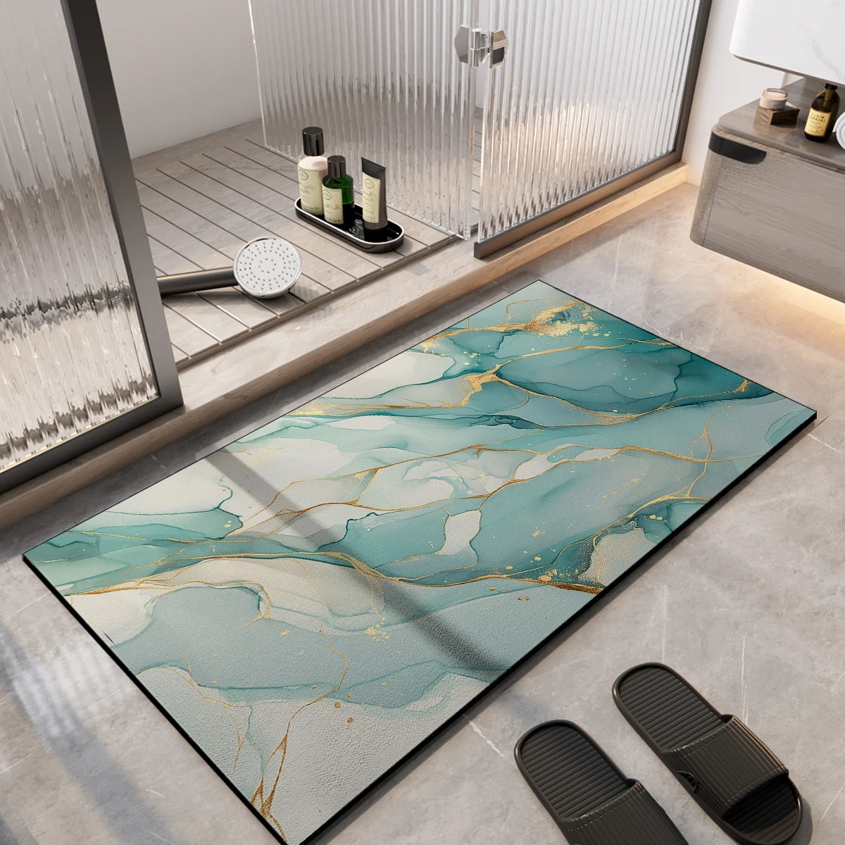 Diatomaceous Earth Bath Mat Absorbent Bathroom Rug Non Slip Foot Mats Quick Dry Shower Floor Pad Toilet Carpet Washable