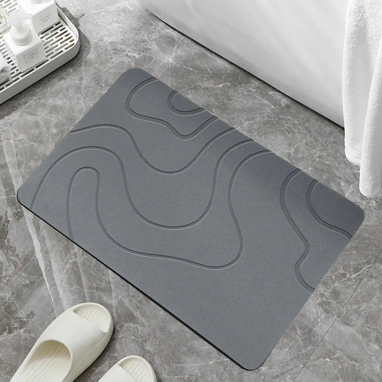 Diatomite Stone Bath Mat Toilet Door Non-slip Mat Quick Drying Diatomite Stone Shower Mat Entryway Rugs Indoor Non-Slip Washable