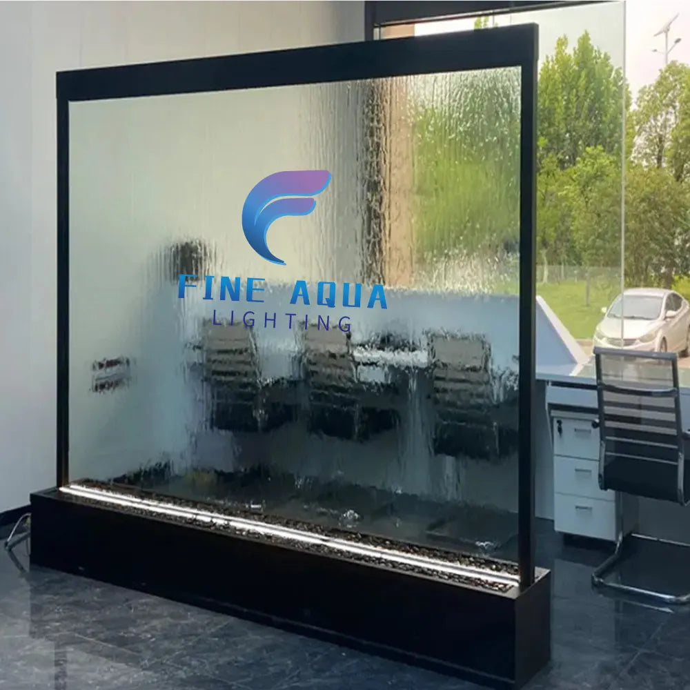 Customization.Customized Indoor Waterfall Water Fountain for Home & Garden Decor with LED Lighting Glass Screens & Room Dividers