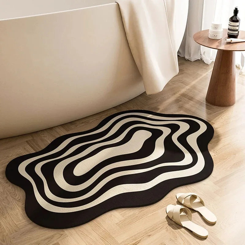 40X60cm High Absorbency Diatomaceous Earth Bath Mat, Non-Slip Quick-Drying Toilet Shower Floor Mat