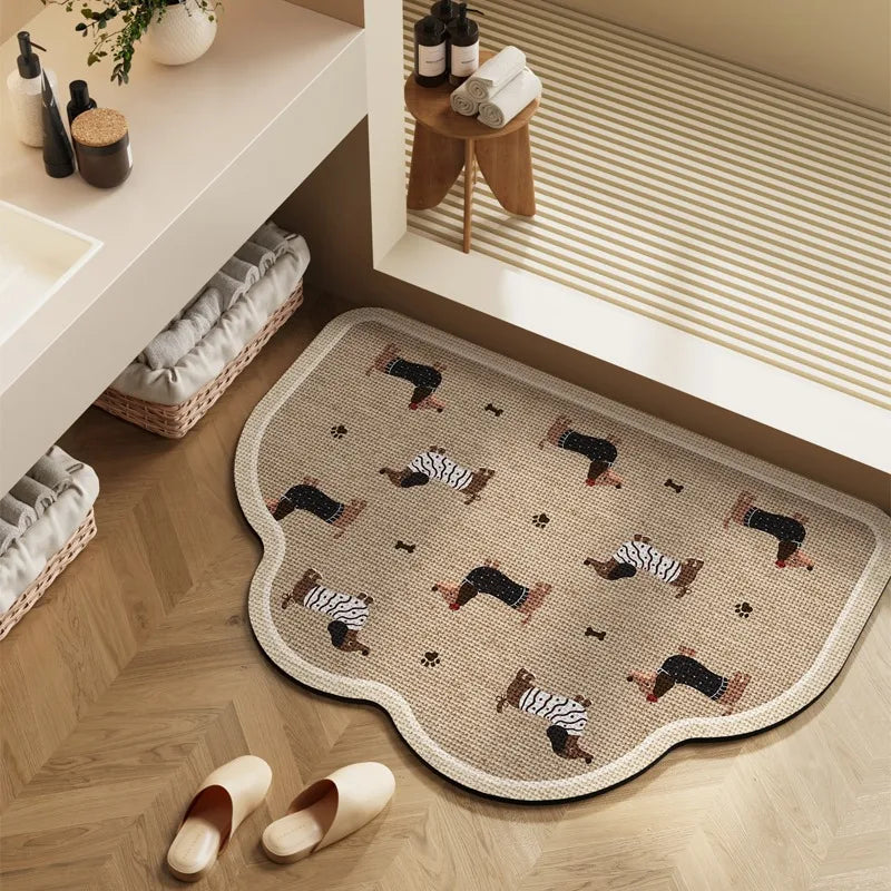 Bathroom Carpet Toilet Foot Mats Absorbent Bathroom Mat Diatom Mud Floor Mat Non-Slip Bath Rug Toilet Doormat Quick Drying Rugs