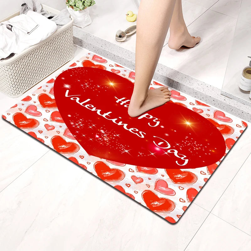 2D Printing Floral Mat Rug For Bath And Kitch Super Absorbent Quick Dry Rubber Backed Dirt Resistant Bath Rugs Mats