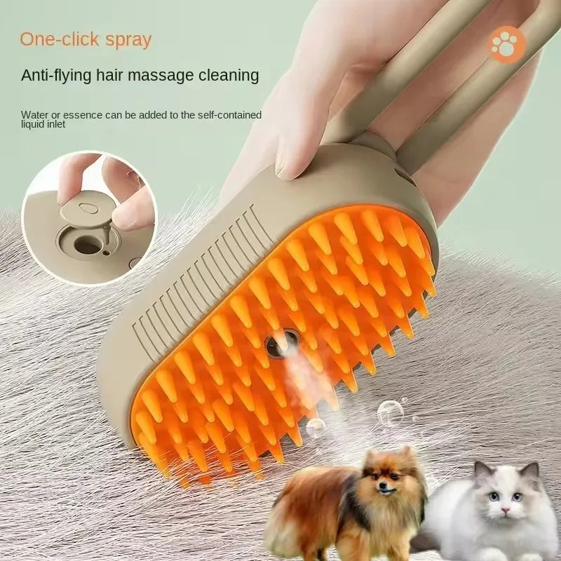Steam Brush Cat Brush Cats Vaporizer Pet Hair Brush Remover Pets Cleaning Steamy Spray Massage Comb 3in1 Grooming Supplies