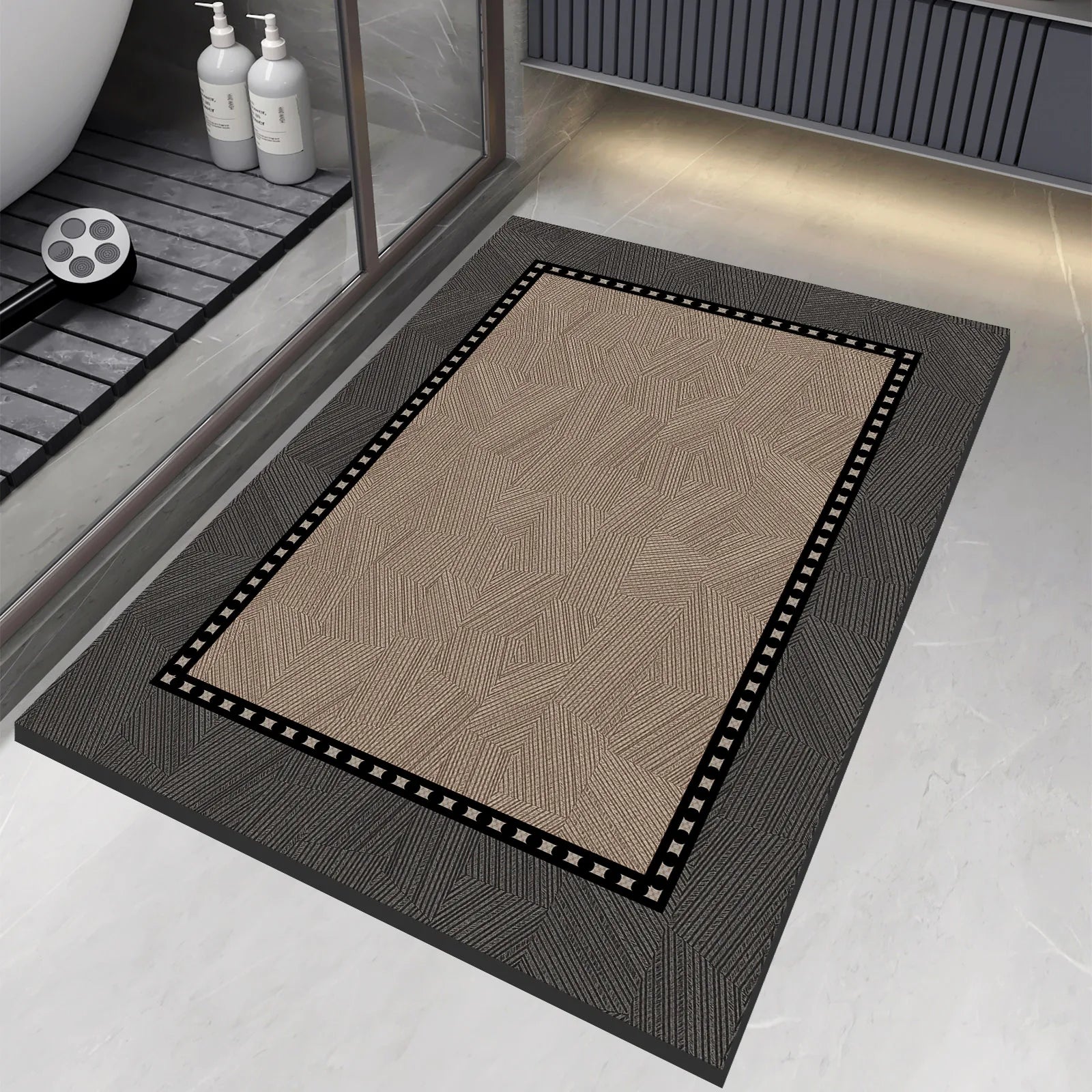 Luxury Vintage Diatomite Bath Mat Bathroom Carpet Super Absorbent Shower Foot Mats Non Slip Quick Dry Toilet Room Rugs Doormat