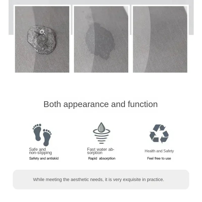 Diatomite Mat Super Absorbent Bathroom Mat Non-slip Bath Rug Shower Room Entrance Doormat Toilet Foot Mat Bathroom Carpet Decor