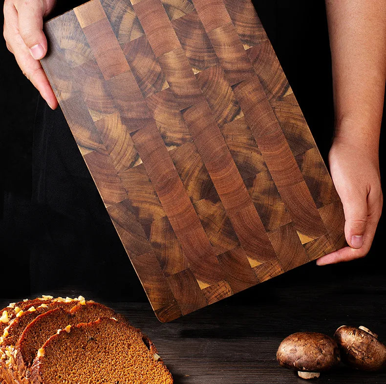Tagliere bifacciale utilizzando tagliere per giunture in legno di acacia premium Scarico acqua e utensili da cucina resistenti all'umidità