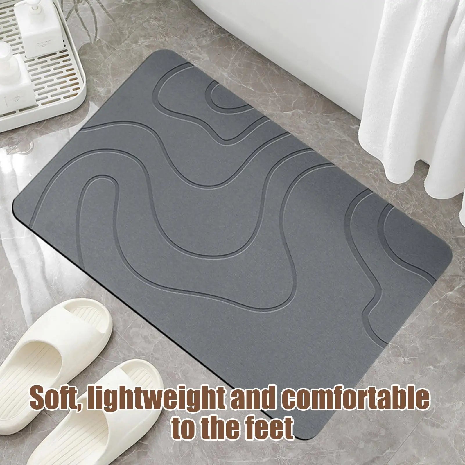 Diatomite Stone Bath Mat Toilet Door Non-slip Mat Quick Drying Diatomite Stone Shower Mat Entryway Rugs Indoor Non-Slip Washable