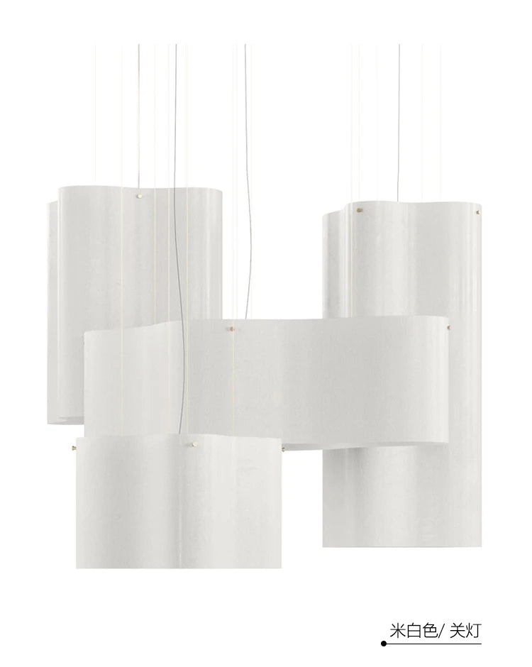 Nuvola Cloud Lampada a sospensione Designer Lampada in tessuto curvo fatta a mano Novità Camera da letto Comodino Caffetteria Ristorante Salotto Wabi Sabi Light