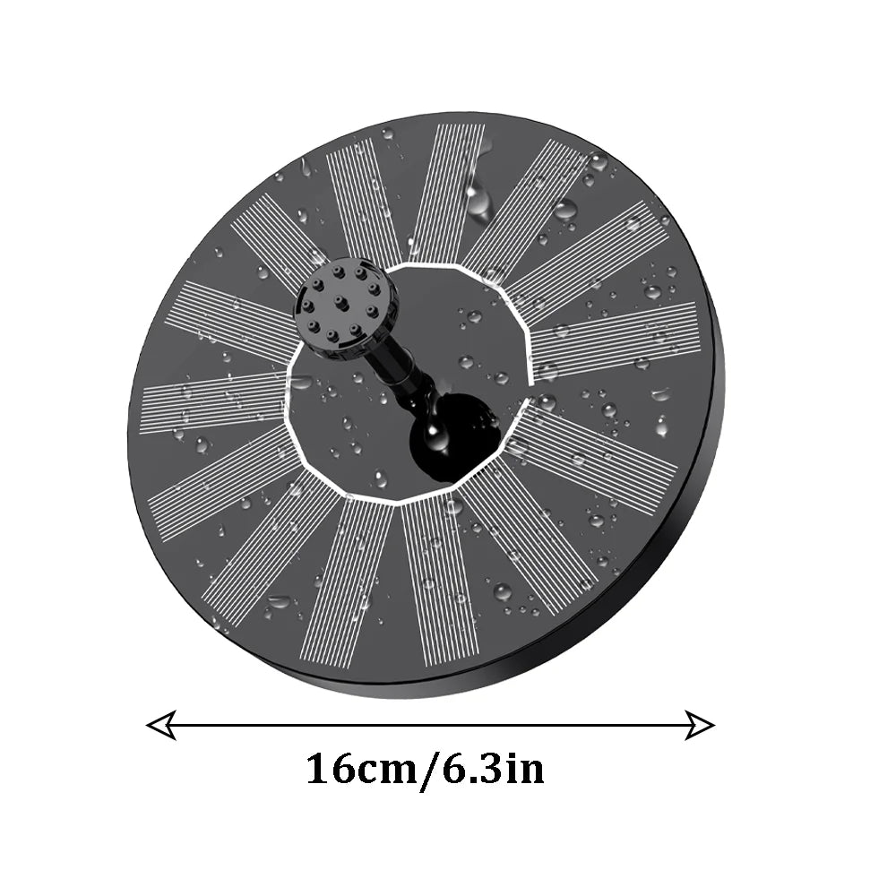 Solar Fountain with 6 Nozzles - 1.4W Solar Panel Floating Water Pump for Bird Baths, Pools,Garden DIY Waterfall Yard Decor