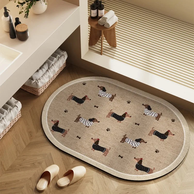 Bathroom Carpet Toilet Foot Mats Absorbent Bathroom Mat Diatom Mud Floor Mat Non-Slip Bath Rug Toilet Doormat Quick Drying Rugs