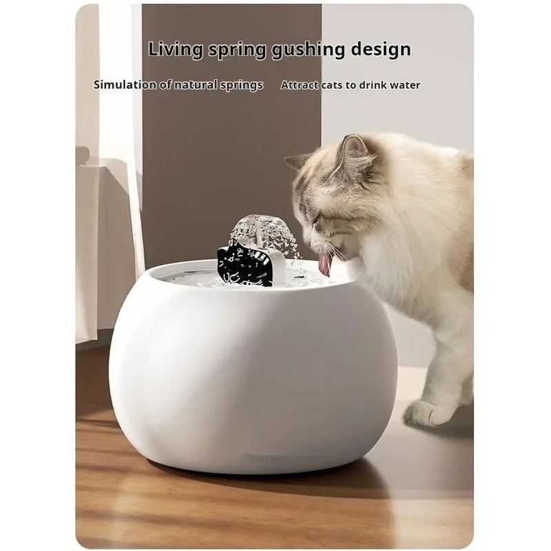 1L/1.5L Ceramic Cat Water Fountain Automatic Pet Water Dispenser Bowl with silent pump 1 filter distributeur automatique chat