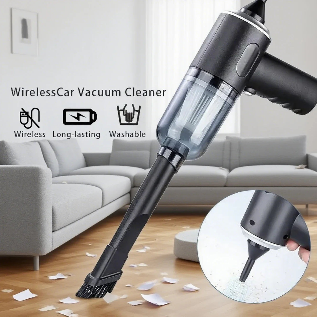 Portable Handheld Vacuum Cleaner for Cars and Small Household Use - Multi-Purpose Vehicle & Home Cleaning Pump