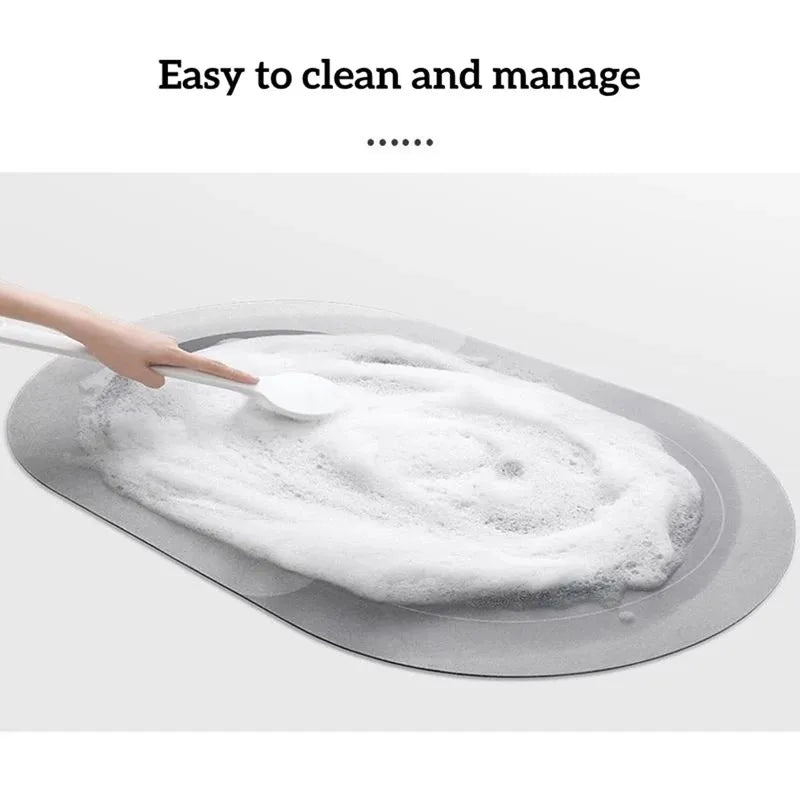 40X60cm High Absorbency Diatomaceous Earth Bath Mat, Non-Slip Quick-Drying Toilet Shower Floor Mat