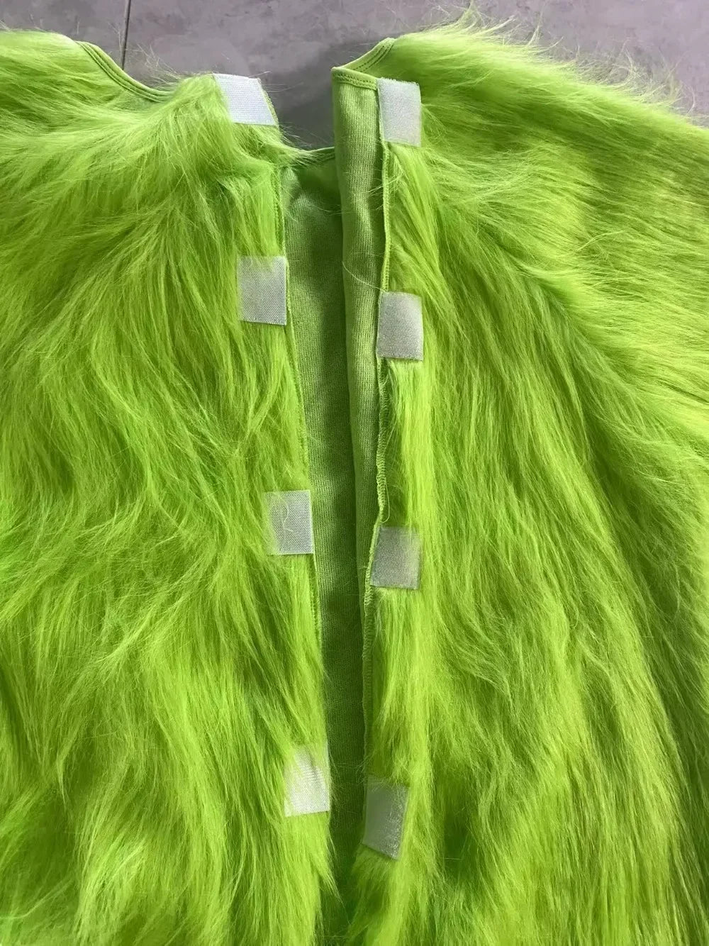 Green Fur Monster Santa Claus Christmas Monster Halloween Cosplay Costume Unisex Xmas Party Carnival Party Men Roleplaying