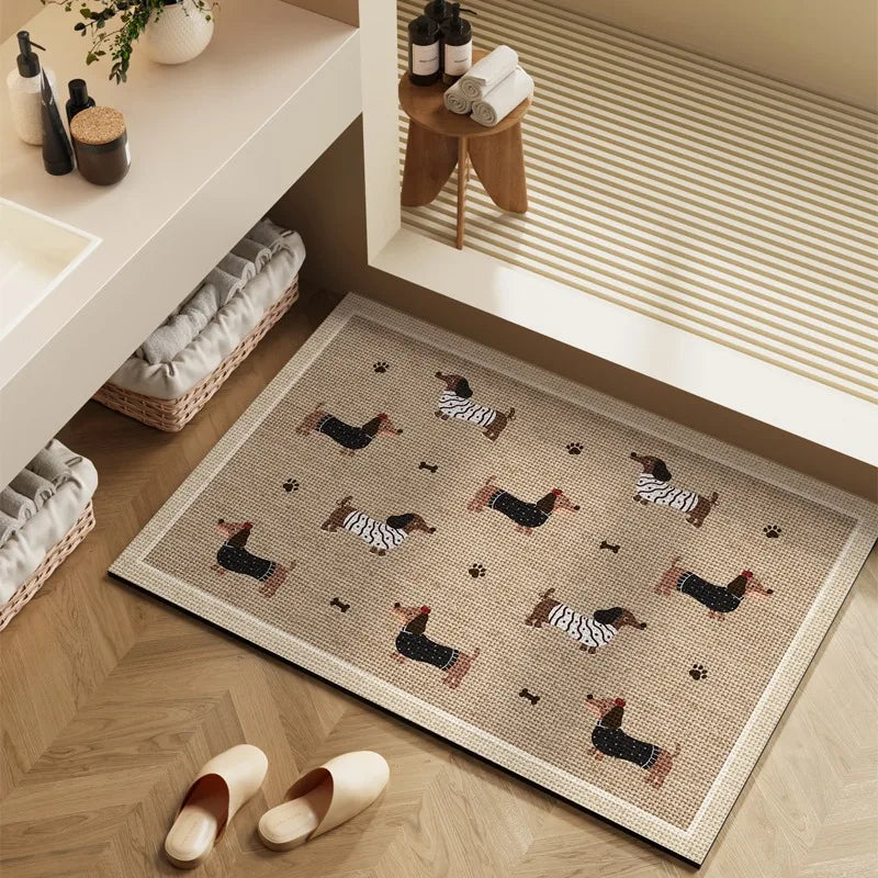 Bathroom Carpet Toilet Foot Mats Absorbent Bathroom Mat Diatom Mud Floor Mat Non-Slip Bath Rug Toilet Doormat Quick Drying Rugs