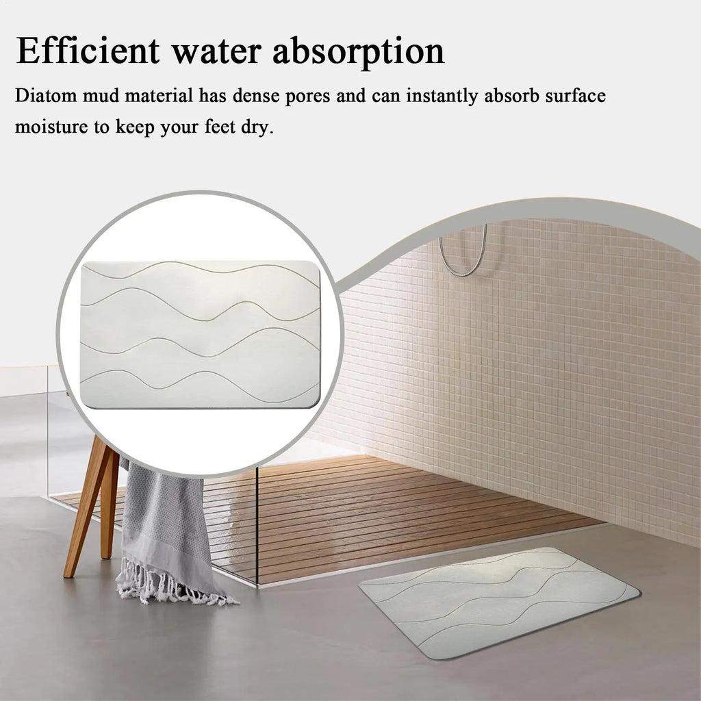 Anti-slip Diatomite Stone Bath Mat Diatom Mud Soft Mat Water Absorption Quick Drying Diatomite Stone Shower Mat Entryway Rugs