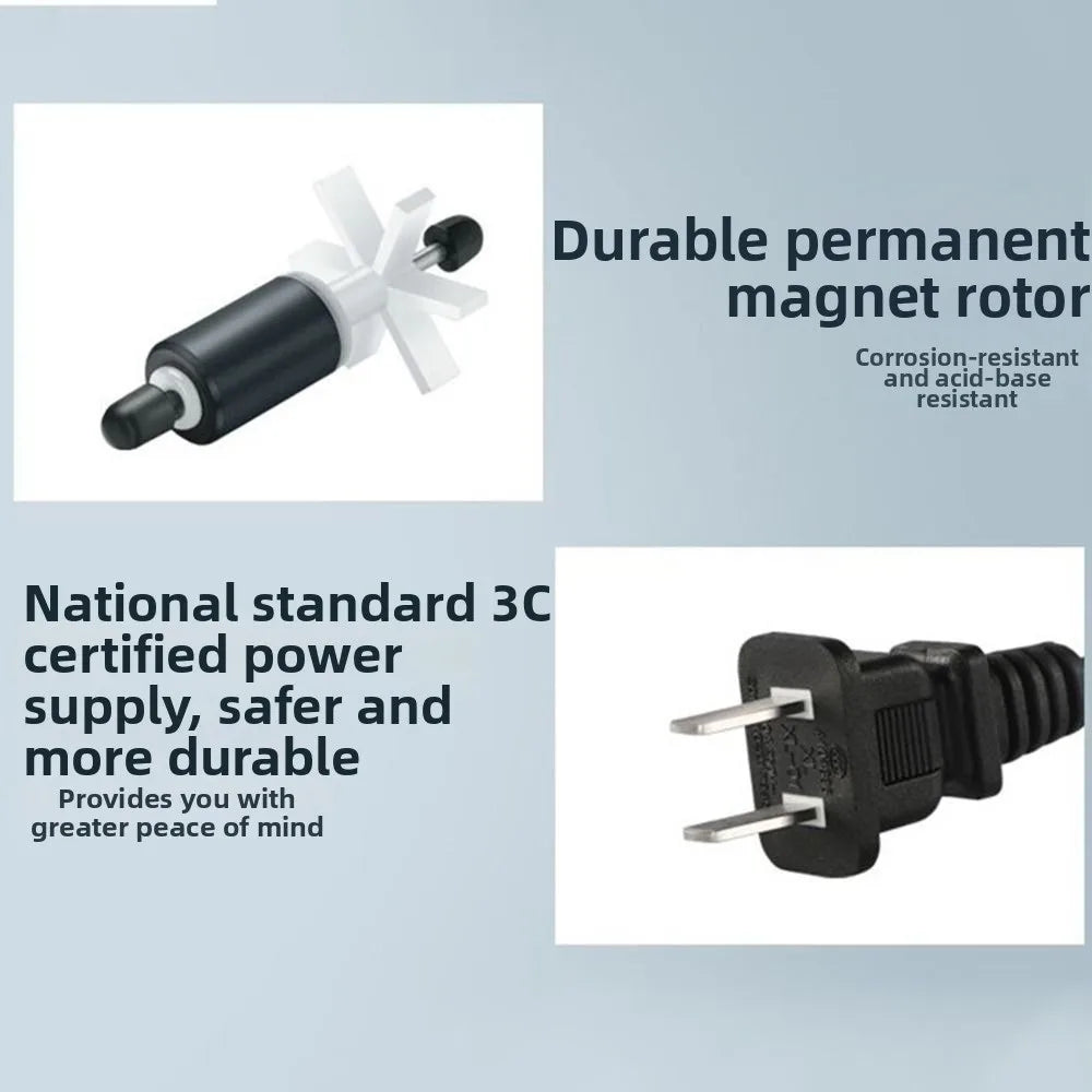 3 in 1 Aquarium Filter Pump Silent Operation Energy Efficient Submersible Filter Built-in Filter Plastic Water Filter Pump