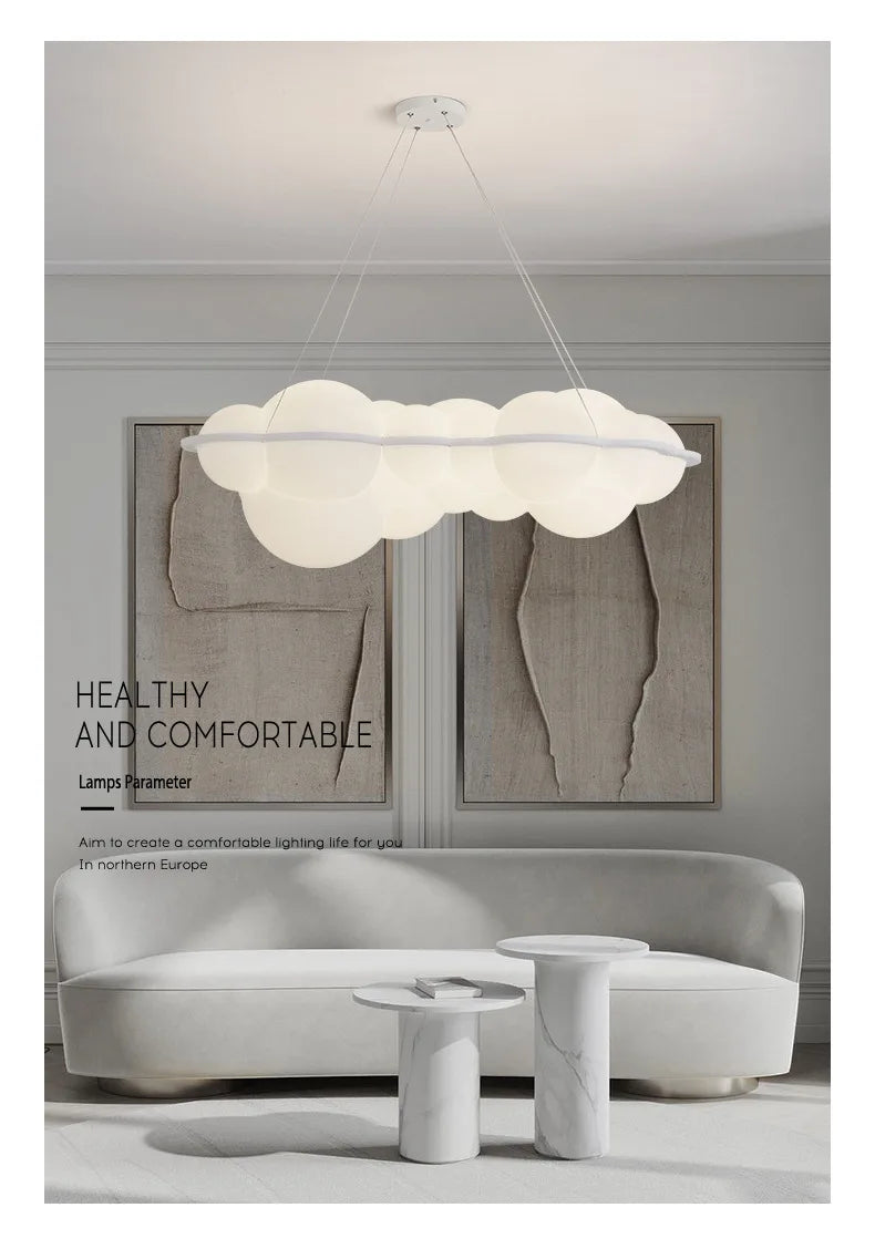 Lampadario a LED Moderno Minimalista, Lampada a Sospensione a Forma di Nuvola, Decorazione per Camera da Letto, Sala da Pranzo, Soggiorno, Bancone