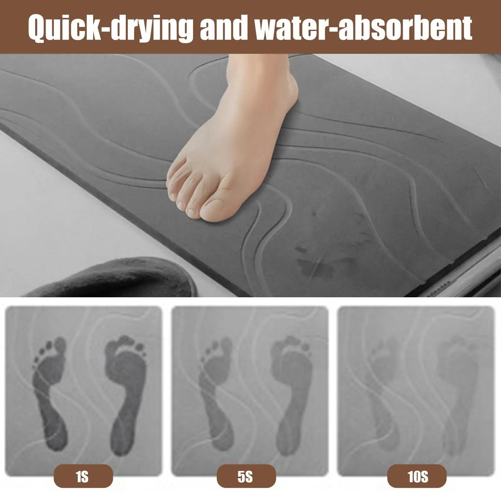 Bath Drying Mat Diatom Mud Soft Mat Toilet Door Non slip Mat Water Absorption Quick Drying Diatomite Shower Mat